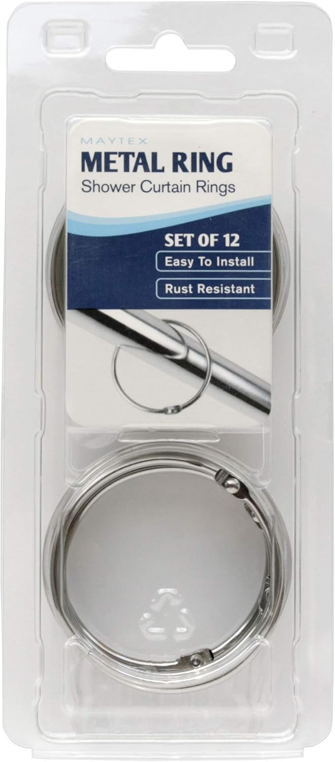 Maytex Metal Circular Shower Ring, Chrome, Set of 12: Home & Kitchen