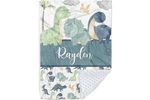 Couverture personnalisée pour bébé garçon, couverture personnalisée pour bébé avec nom, flanelle douce avec revers à pois dou
