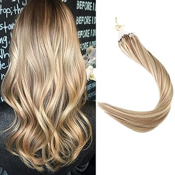 Full Shine 22 Micro Ring Links Hair Extensions Real Human Hair