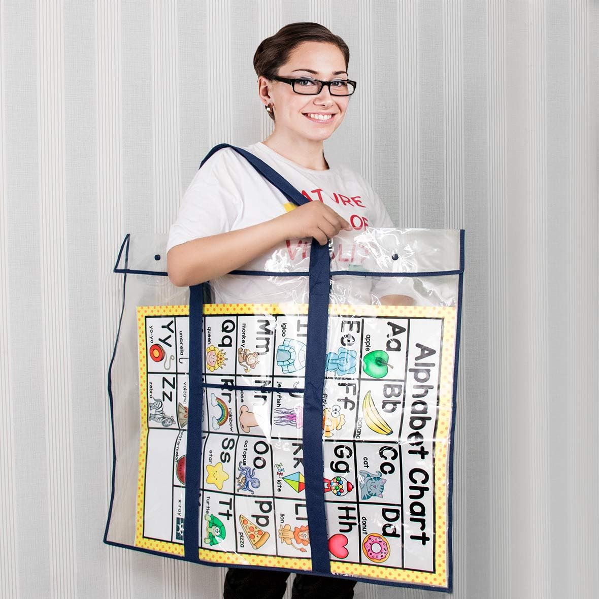 Gamenote 3 Pack Large Bulletin Board Poster Storage Bag (31.5×25.5) Teaching Material Art Portfolio Container for Classroom Organization : Office Products