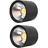 MEGHALI 2-Pack Outdoor Ceiling Light, LED Ceiling Spotlight 18W, Modern Waterproof Flush Mount Downlight, Black Aluminum Exte