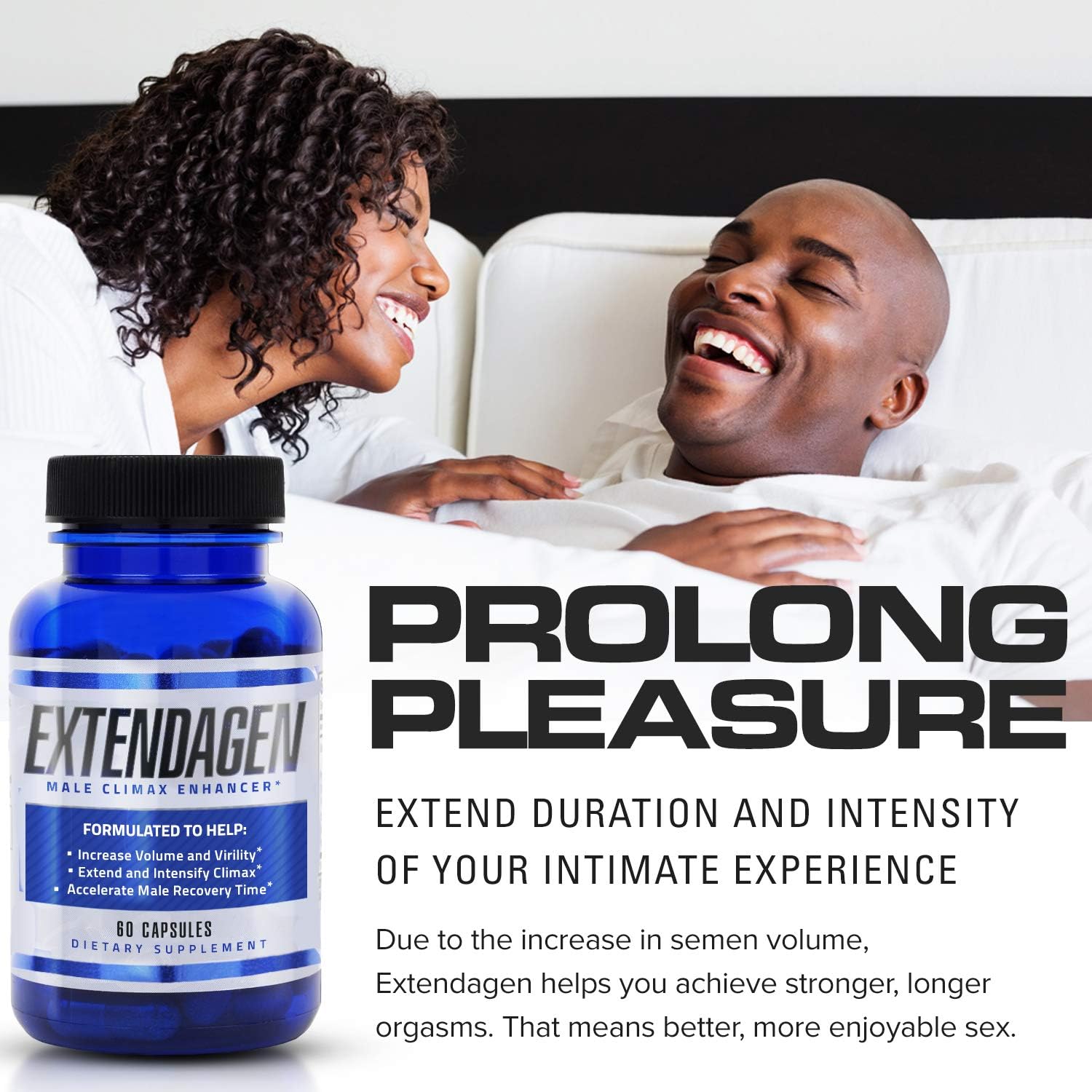 Extendagen - Male Fluid Enhancer & Volumizer Supplement Pills for Extended Performance - Boost Energy & Recovery - (60 ct): Health & Personal Care