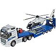 MOJORETTE - Grand Series Volvo FH-16 Police Truck (35 cm) and Airbus H135 Helicopter (25.5 cm), Scale 1:43, Made of Metal and Plastic, Licensed by Volvo and Airbus (213716000038)