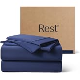 REST&reg; Evercool&reg;+ Cooling Sheet Set for Hot Sleepers, Queen | Q-Max>0.44 Night Sweat Bed Sheets, Ionic+ Self-Cleaning Silver Yarn for Sensitive Skin - 2 Pillowcases, 1 Fitted/Flat Sheet