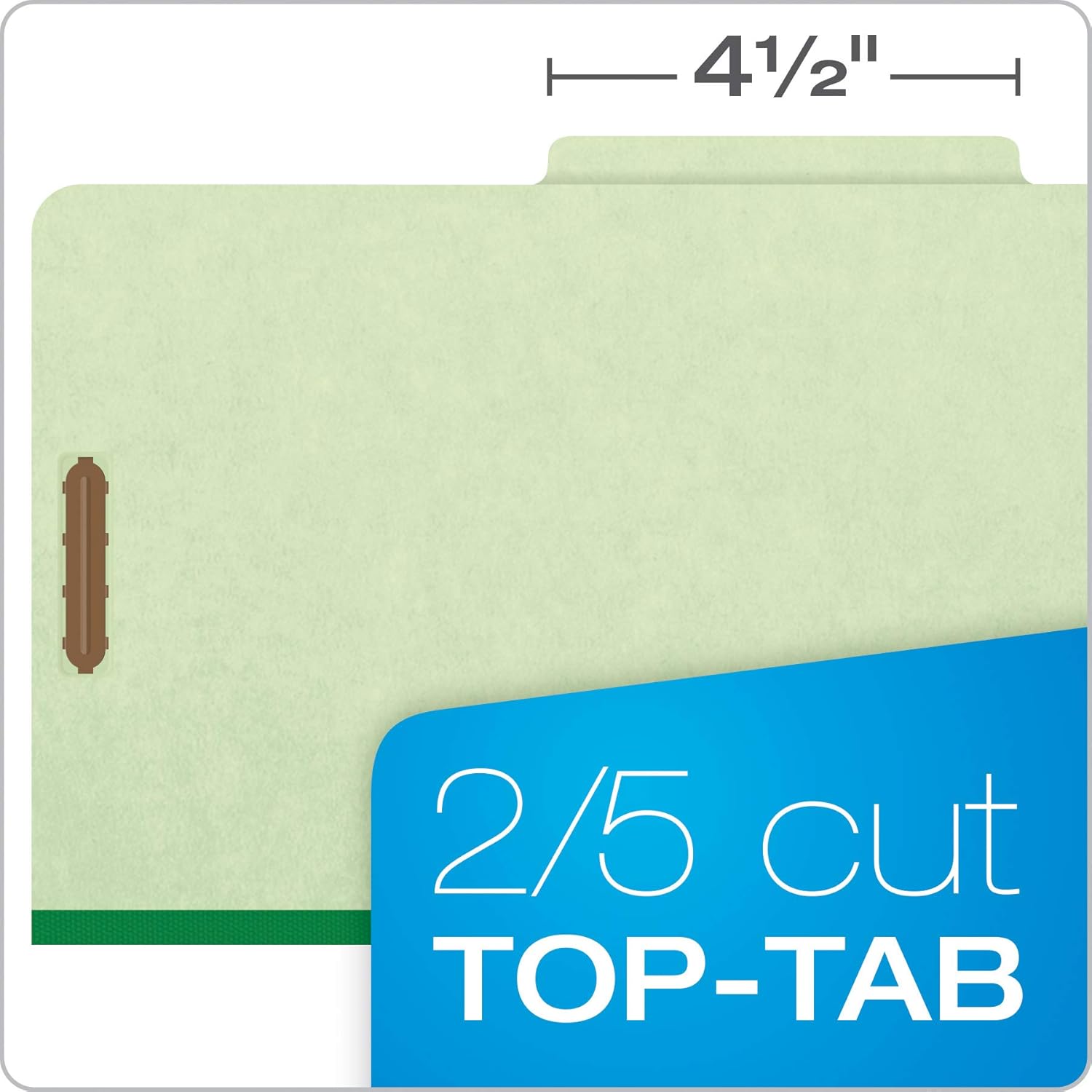 Pendaflex Top-Tab Pressboard Classification Folders, 2/5 Cut, 2 Dividers, Legal Size, Apple Green, 10 Per Box (2257G) : Top Tab Classification Folders : Office Products