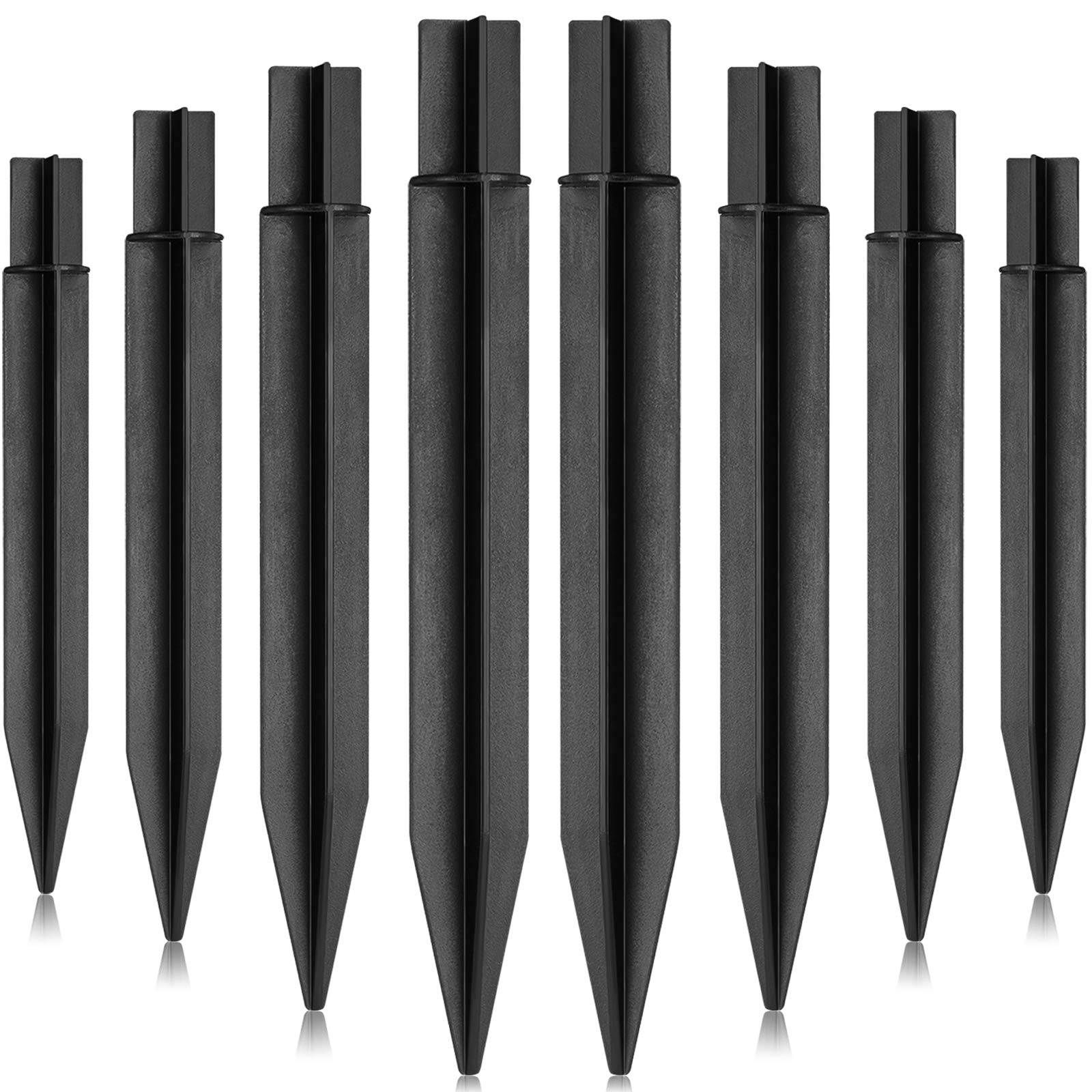 8.26 Inch Plastic Ground Spikes Stakes Solar Lights Spikes Replacement ABS Lights Stakes for Christmas Garden Lights (8 Pieces)