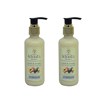 Vagad's Khadi Herbal Moisturising Lotion peach & svocado pack of 2