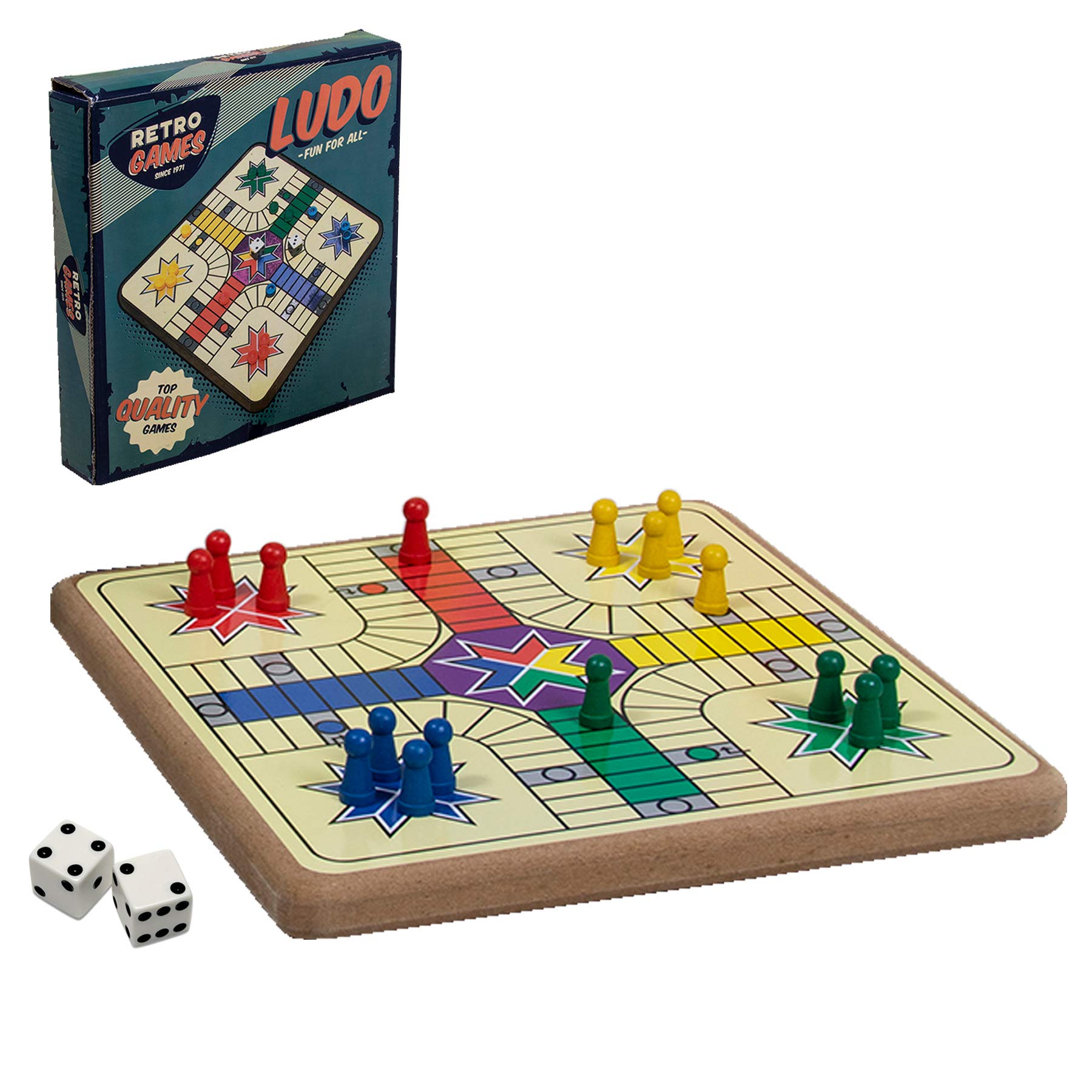 Retro Games Family Fun - Wooden Ludo Christmas stocking filler