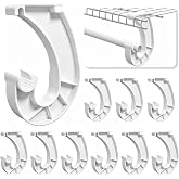 ELFULLY 10 Pcs Hanging Closet Rod Support, Plastic Closet Rod Brackets for Hanging Clothes, 3/4 Wardrobe Clothes Rods Bracket, Sturdy J-Shaped Hooks for Cabinets Storage and Curtain, White