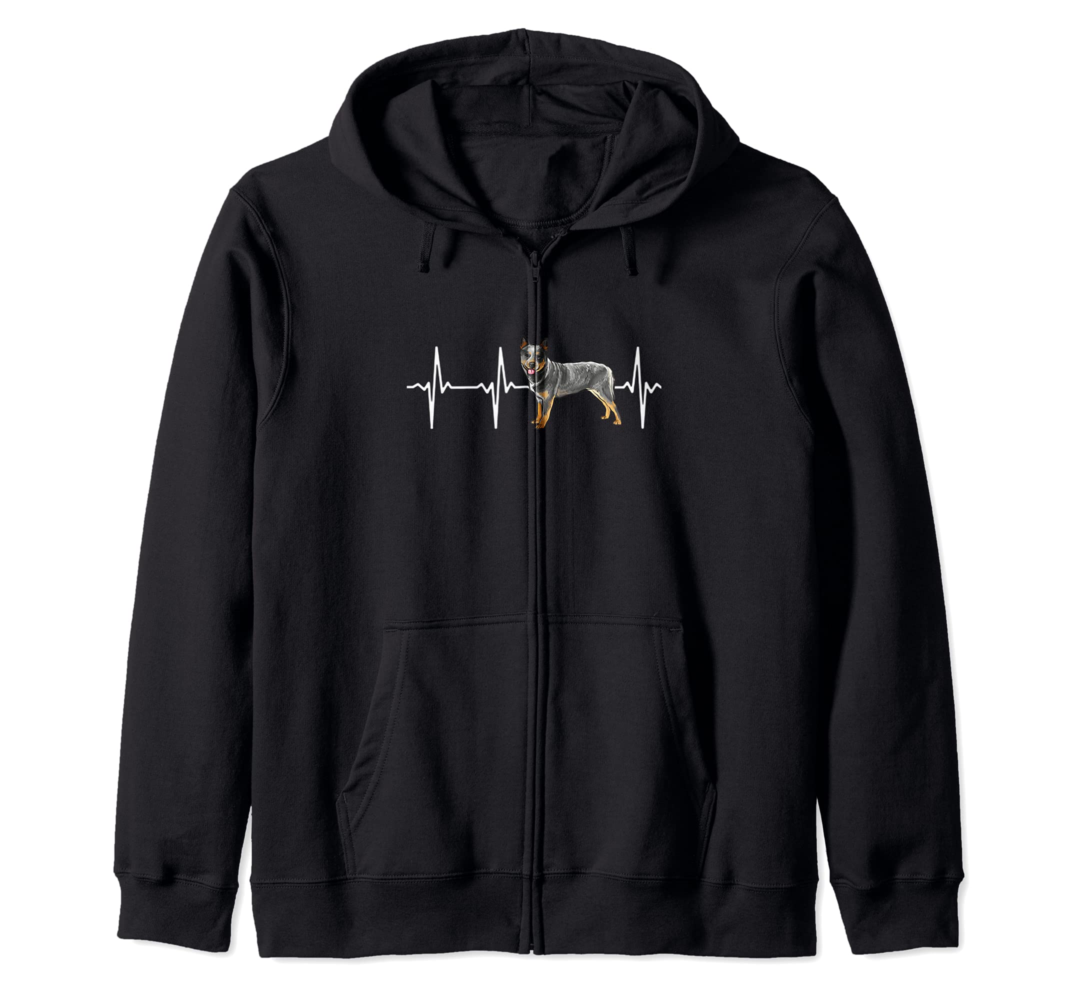 Australian Cattle Dog Heartbeat Love My Dog Zip Hoodie