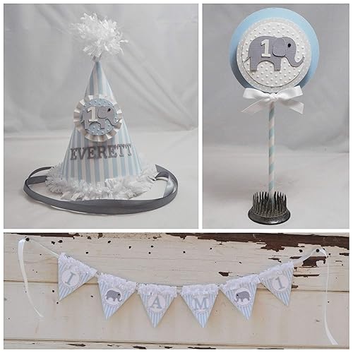 Amazon Com Boy Elephant 1st Birthday Smash Cake Photo Props Handmade