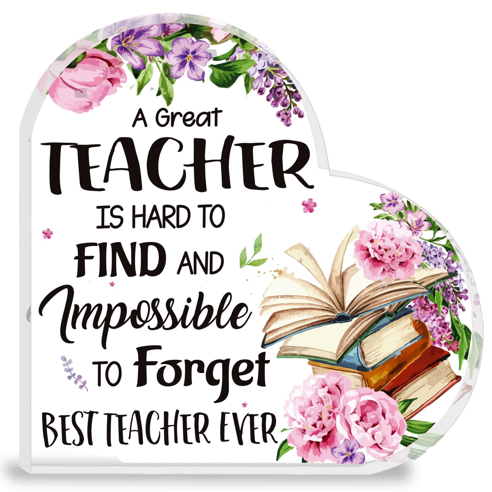 Teacher Gifts, Teacher Gifts for Women, Teacher Appreciation Gifts, Thank You Acrylic Plaque Decoration Teacher Gifts from Student, First Day of School Gifts | Christmas Gifts (Teacher Flower)