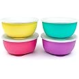 Elk and Friends Stainless Steel Bowls with Silicone Sleeve for Babies & Toddlers | Lids Included | Stay Put Suction | Cereal & Snack Bowls | 4 Pack