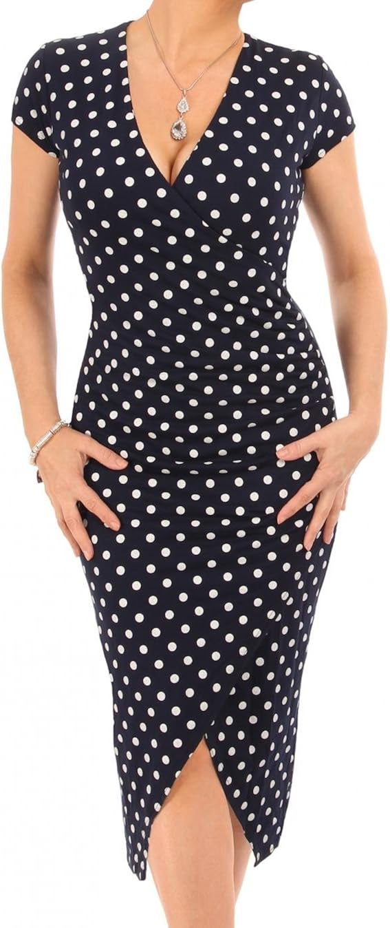 spotted wrap dress