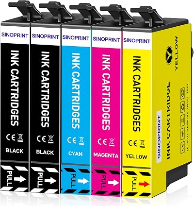 SINOPRINT 405XL Ink Cartridges 5-Pack for Epson WorkForce Pro WF-3820 3830 4820
