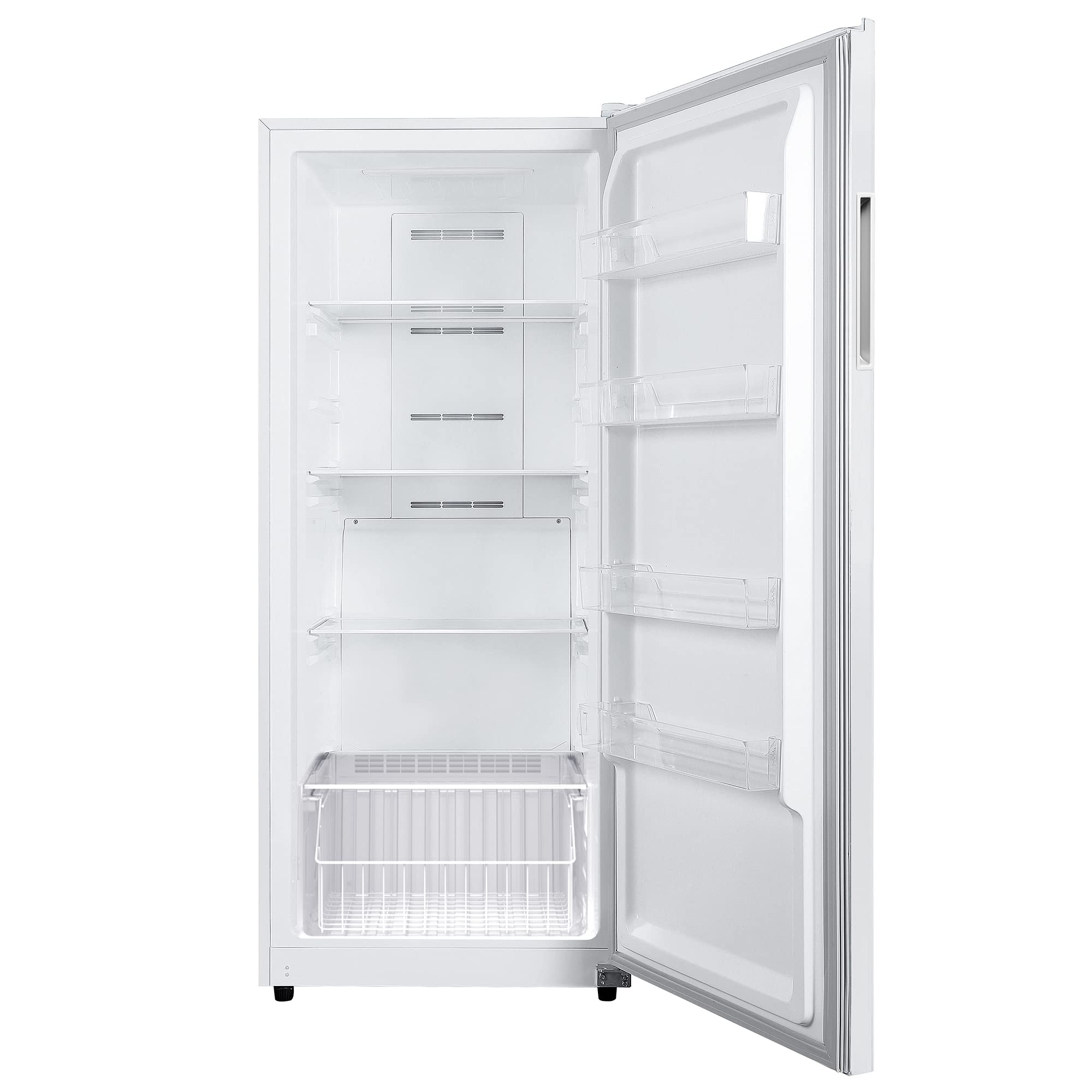 Hamilton Beach HZ8971 17 cu ft Upright Convertible Fridge/Freezer-Frost Free-Reversible Door-Removable Glass Shelves-LED Interior Light, White