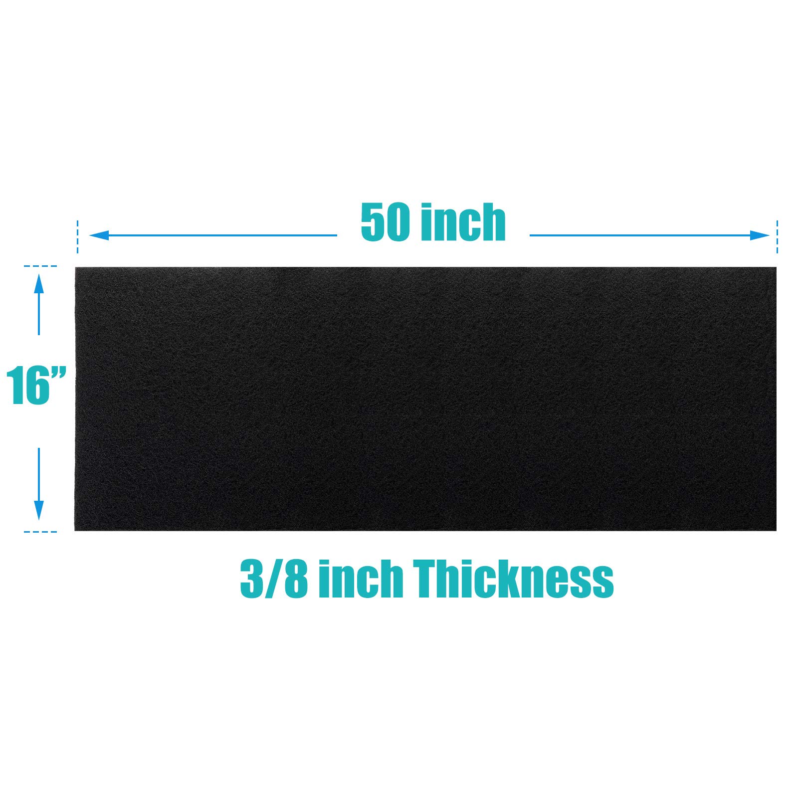 STEELSOFT Extra Thick(3/8'') 16x50''MERV 7 Cut To Size Activated Carbon Filter Charcoal Air Filter Sheet for Litter Box,Compost Bin,Air Purifier,AC,Range Hood Odor Absorbing