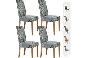Secgo Chair Covers for Dining Room 4 Pack, Stretch Dining Chair Cover, Washable Spandex Kitchen Parsons Chair Slipcovers, Blue Chair Covers for Home or Party