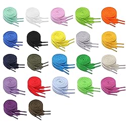Flat Shoelaces 22 Pairs 22 Colors Polyester Shoe