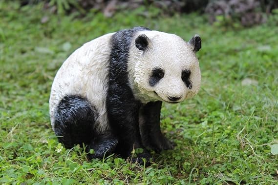 Wonderland Small Panda (Real Looking) for Garden Decor, Garden Decoration Item or Home Decoration, Balcony Animal Statue, Gift, Children Room