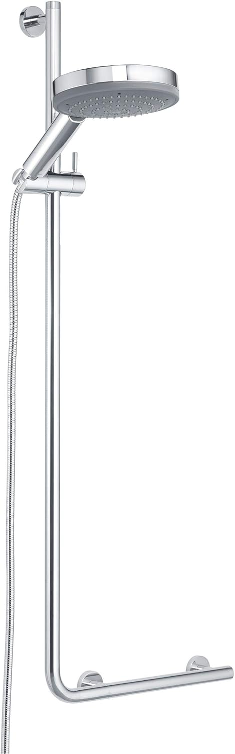 Tiger Boston Comfort & Safety Grab Shower Riser Rail, Left Version, Stainless Steel Polished, 45.3 x 114 x 7.7 cm - Image 3