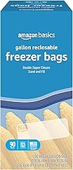 Amazon Basics Freezer Gallon Bags, 90 Count (Previously Solimo)