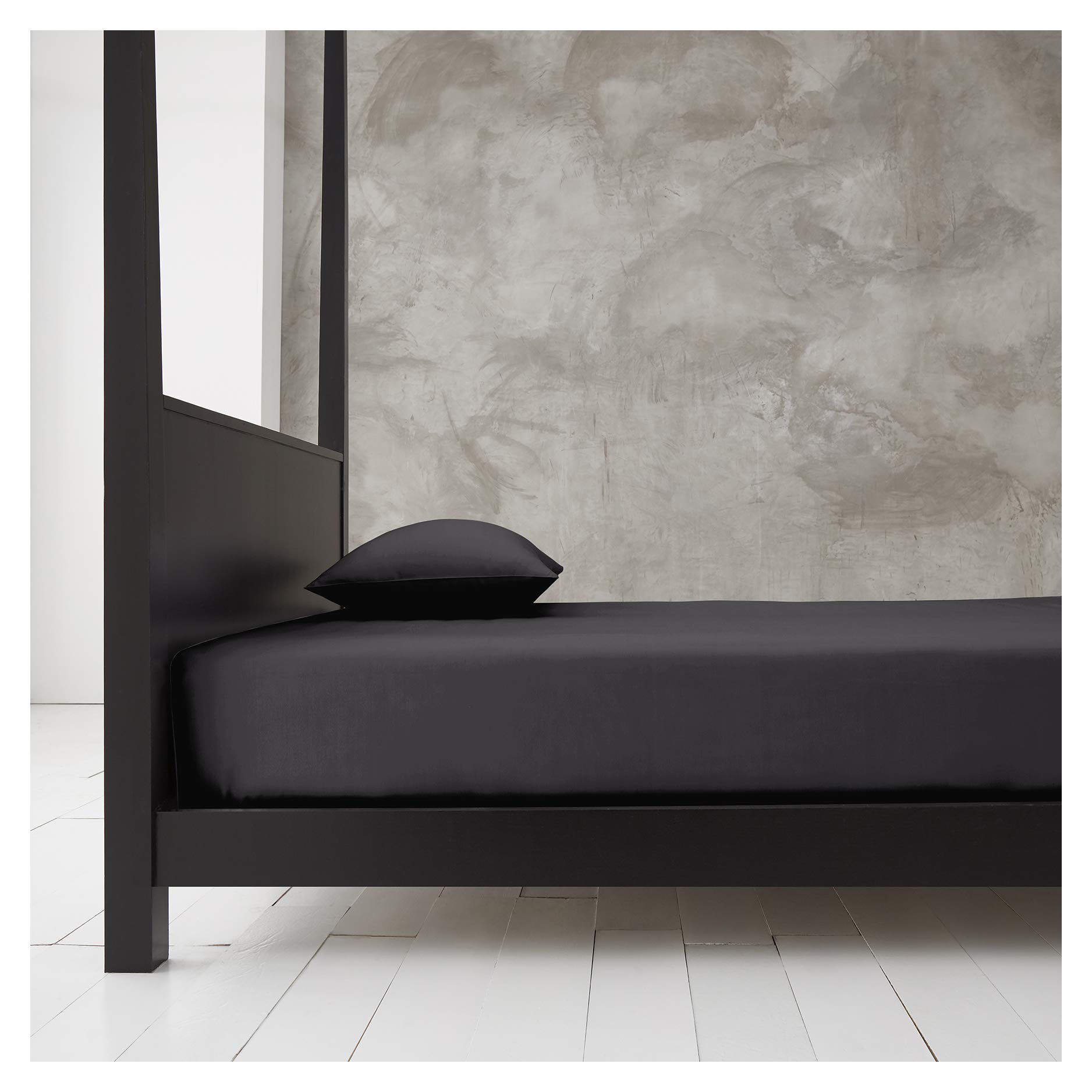 Gaveno Cavailia Super Soft Plain Dyed Diamond Deep Fitted Sheet [ King - Charcoal ]