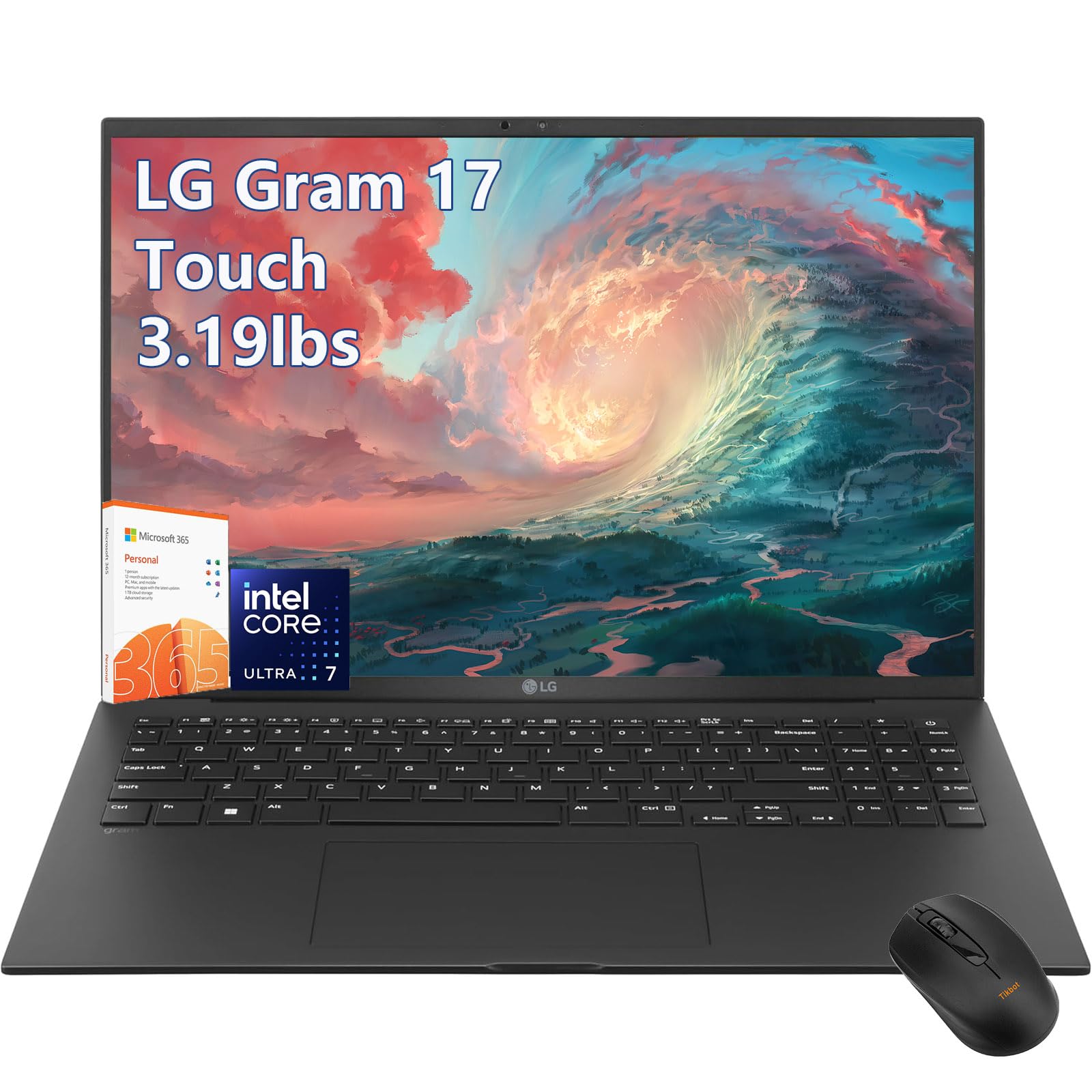 LG-gram Laptop-17 inch Touchscreen 2.5K - Intel Core Ultra 7 Processor - 32GB RAM -2TB PCIe SSD -Windows 11 -Backlit Keyboard - 2025 AI PC Copilot -Ultra Thin Lightweight -Business Work