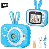 Vasttron Kids Camera for Girls Boys 3-12 Years Old Selfie Children Camera Infant Toys Bunny 1080P HD Digital Video Camera for Toddler Christmas Easter Birthday Gifts with 32GB SD Card