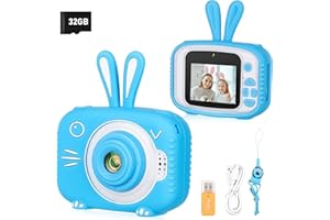 Vasttron Kids Camera for Girls Boys 3-12 Years Old Selfie Children Camera Infant Toys Bunny 1080P HD Digital Video Camera for Toddler Christmas Easter Birthday Gifts with 32GB SD Card