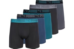 PUMA mens 5 Pack Performance Boxer Briefs
