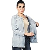 Inspired Comforts Women's Mastectomy Recovery Full Sleeves Front Open Zip Up Shirt with Drain Pockets
