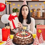 mciskin Black Gold 80th Birthday Candles & Star Toppers Set 9pc view 5