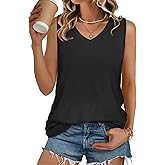 JOLIGAL Tank Top for Women V Neck Summer Sleeveless T Shirt Tunic Casual Loose Fit Blouses
