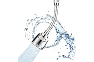 WODGREAT Sink Faucet Attachment, Movable Kithchen Faucet Head 360° Rotatable Faucet Sprayer Head Replacement Water Saving Faucet Extender,Anti -Splash,3 Modes, Chrome Faucet Head for Kitchen and Bathroom