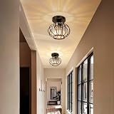 FRIDEKO HOME Modern Crystal Ceiling Light Fixture Industrial 2 Pack Black view 5