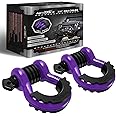 AUTMATCH D Ring Shackle 3/4" Shackles (2 Pack) - Clevis Shackle 41,887Ibs Break Strength with 7/8" Screw Pin and Isolator Washers Kit for Tow Strap Winch Off Road Vehicle Recovery, Purple