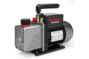 AUTOGEN Single-Stage 4.5CFM Vacuum Pump, 1/3HP 5Pa 110V Air Vacuum Pump for R12 R22 R134a R410a, Rotary Vane for HVAC/AUTO AC Refrigerant Recharging, Degassing Wine, Milking Cow