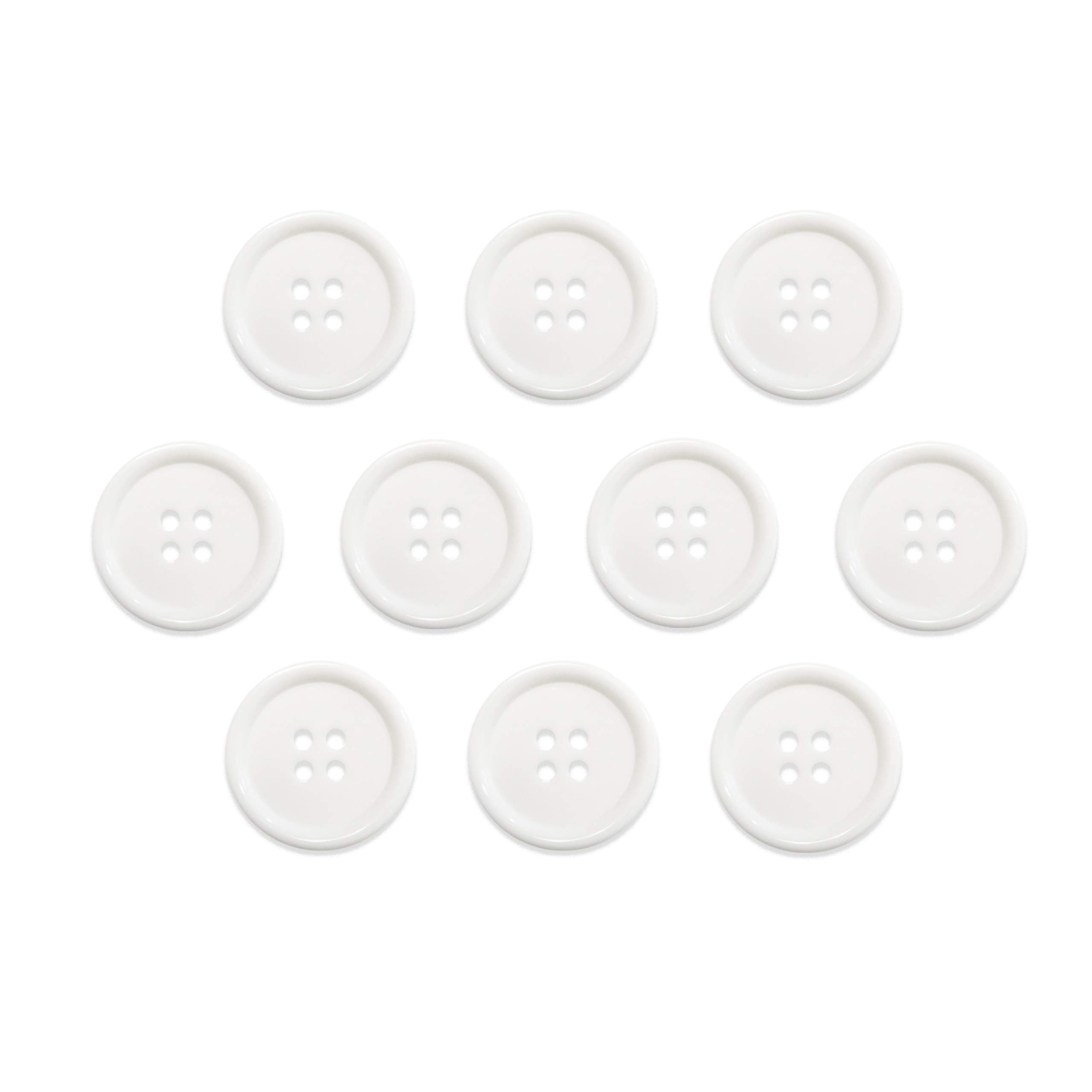 Seeking ROAM Buttons 4 Holes 2.5 cm Resin Pack of 10 White