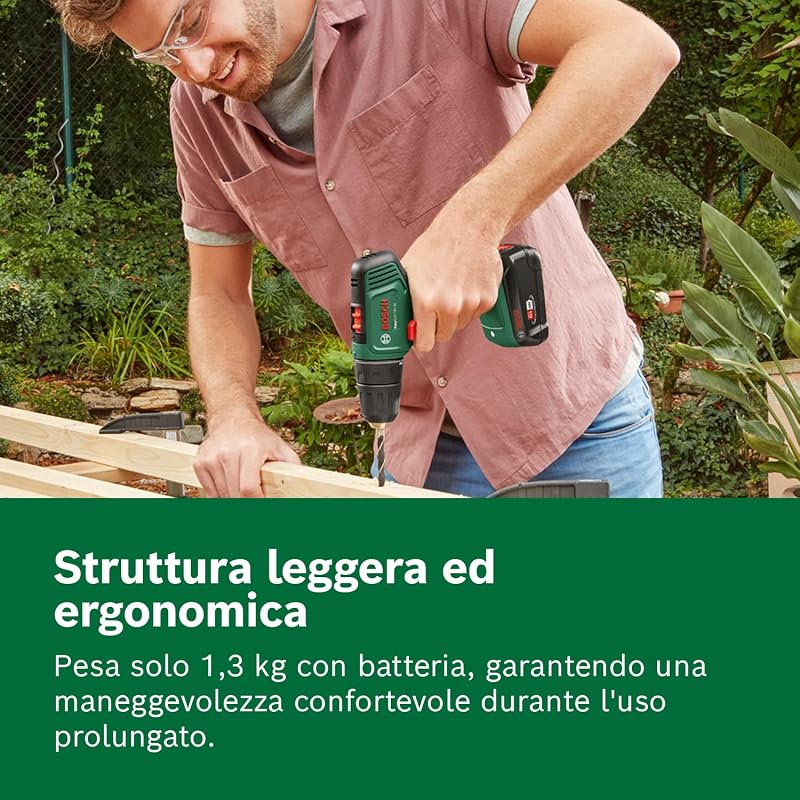 Trapano avvitatore a batteria EasyDrill 18V-40 (2 batterie da 2,0 Ah, sistema 18 volt, in custodia per il trasporto)