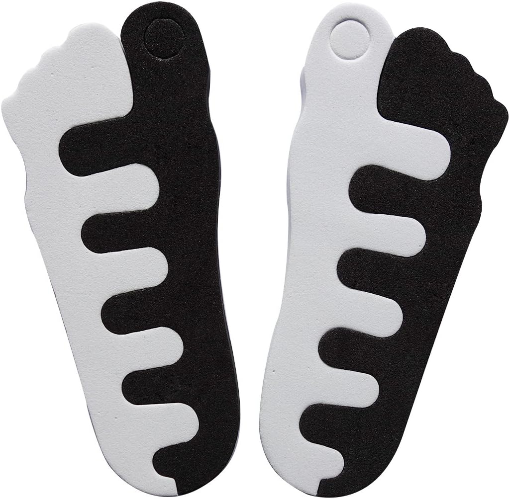 FullGold Beauty Smoer Design Nail Art Sponge Foam Toe Separators, Soft Two pcs Tone Toe Spacers, Great Toe Cushions，Pedicure Manicure Tool (black&white)