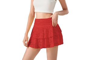 TUTQI Women Mini Skirts Floral Lace Slip Skirt Low Waist Ruffle Layered Pleated Skirts Y2k Tiered Short Skirt