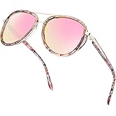 BIRCEN Polarized Sunglasses for Women UV - Protection Womens Retro Mirrored Shades with Acetate Frame BC2001