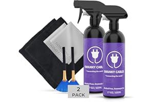 SWANKY CABLES Swanky Computer Screen Cleaner Kit: Set of 2 Electronic Cleaner Spray 17oz + 4 Microfiber Cleaning Cloth for Tv Cleaner - Ipad Screen Cleaner - Iphone Cleaner - Monitor Cleaner - Laptop Screen Cleaner