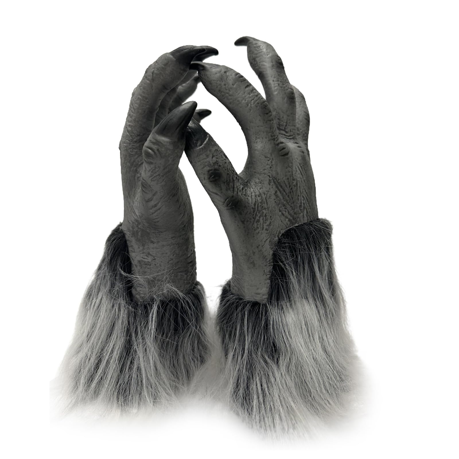 Faxianther Furry Halloween Werewolf Claw Gloves Horrible Latex Animal Wolf Paw Gloves Funny Cosply Costume Accessory Men Women Fancy Dress Party Spook House Props