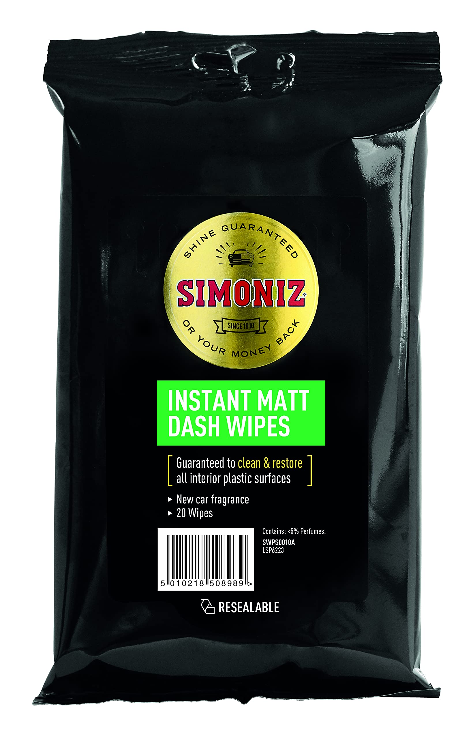 Simoniz SWPS0010A Instant Matt Dash Wipes 20pk