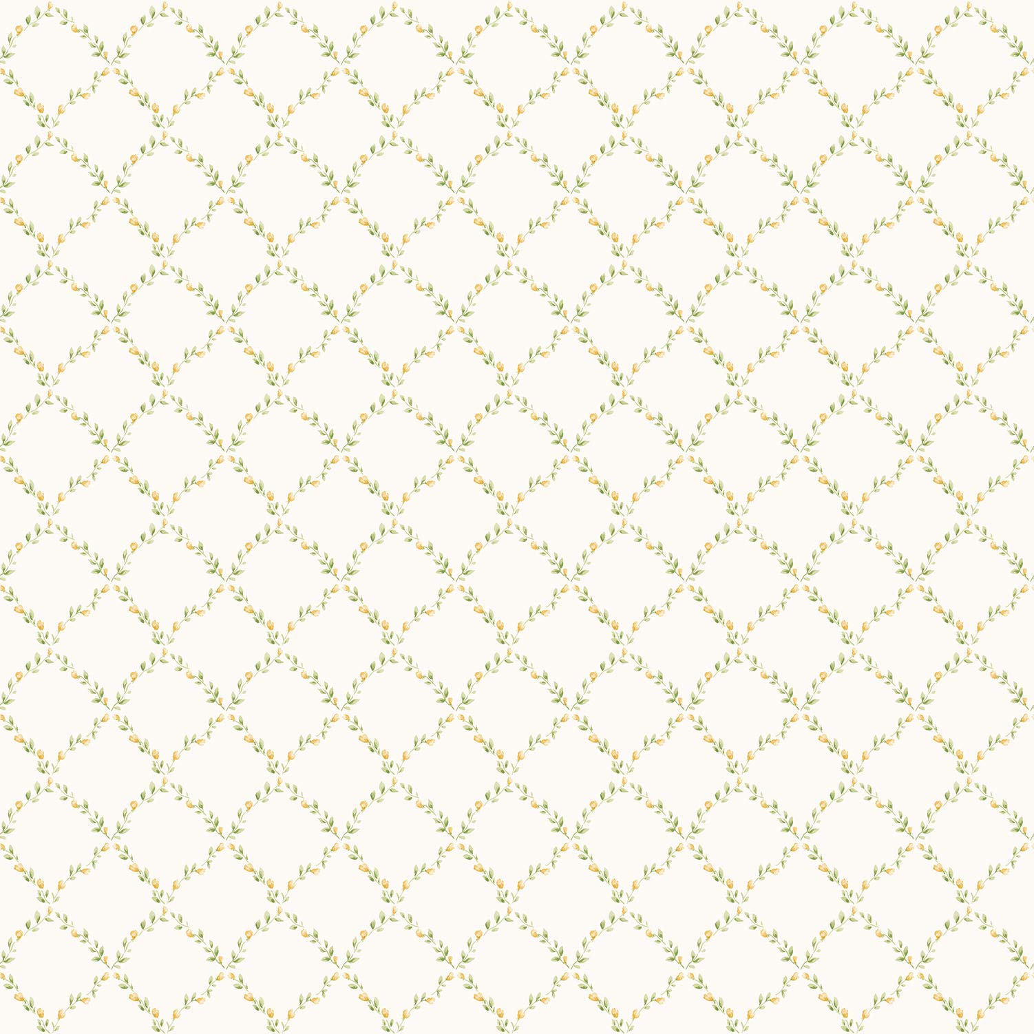 Galerie G67907 Miniatures 2 Miniatures 2 Rose Trellis Design Wallpaper, Yellow/White, 10m x 53cm