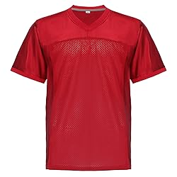 Aumudle Men Blank Plain Football Jersey Practice