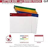 G4GADGET 15 A4 Plus Zip Pouch Document Wallet Assorted Colors Waterproof view 2