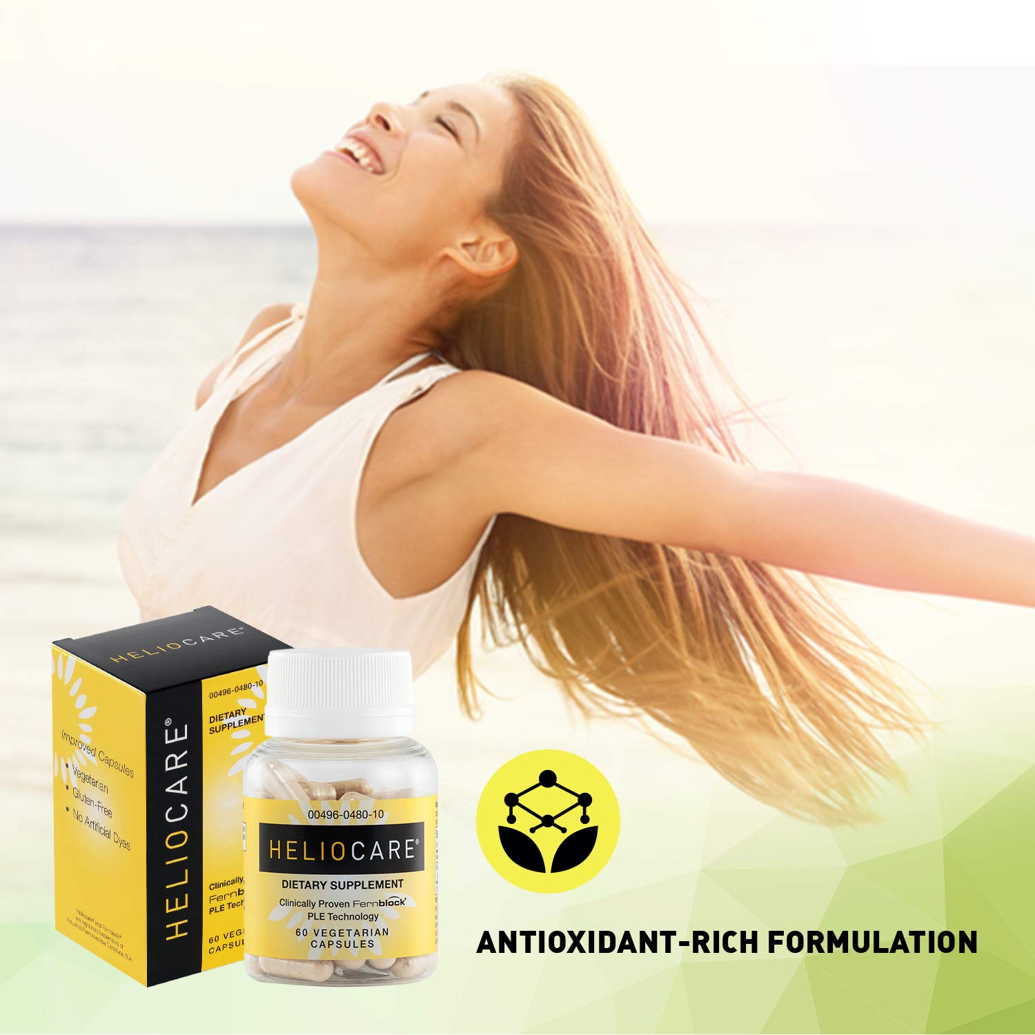 Heliocare Skin Care Dietary Supplement 240mg Polypodium Leucotomos Extract Pills Antioxidant